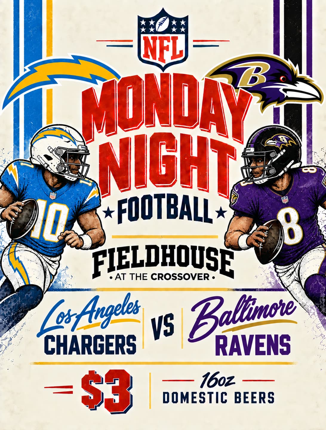 Chargers vs. Ravens | Monday Night Football Watch Party in Cedar Park