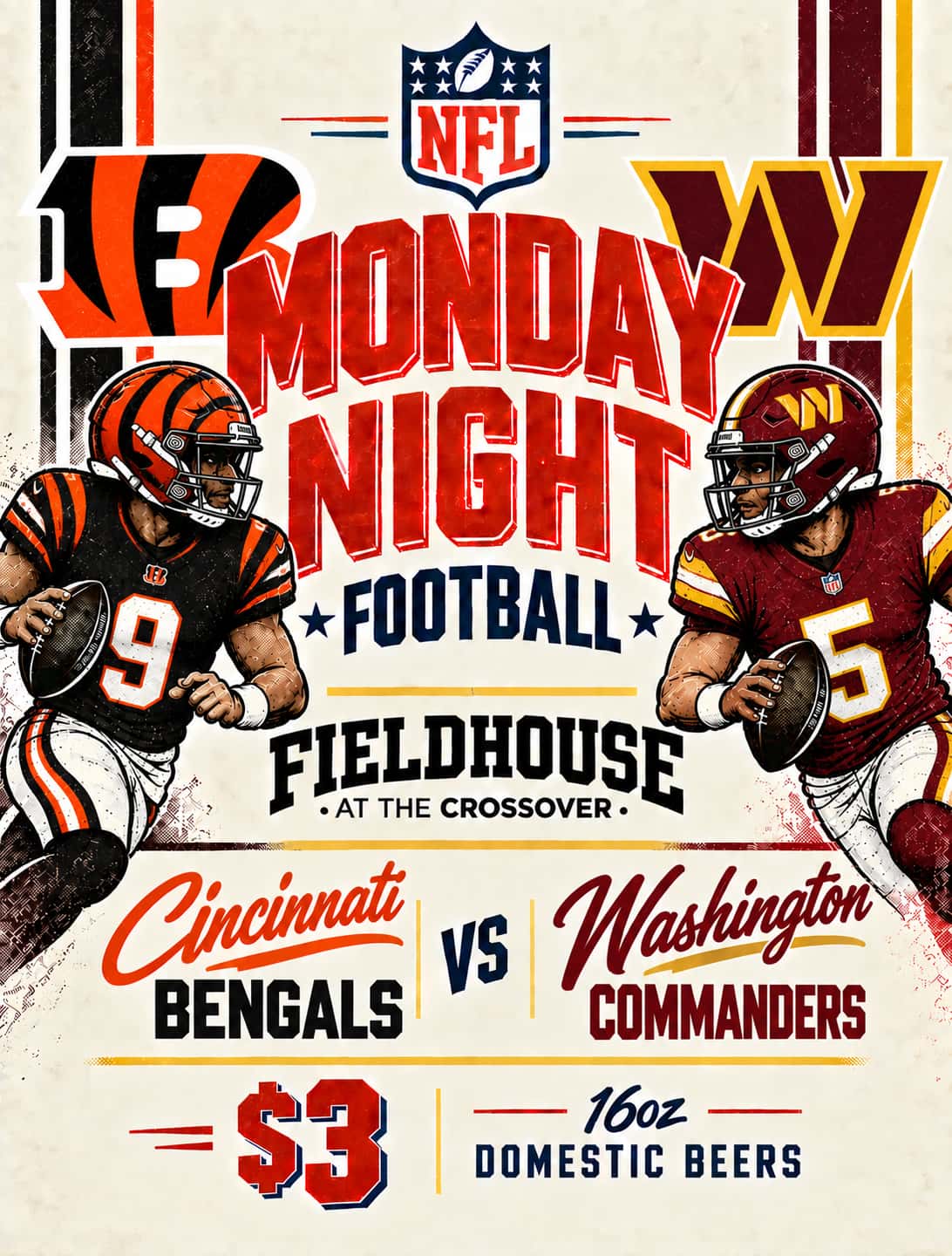 Bengals vs. Commanders | Monday Night Football Watch Party in Cedar Park
